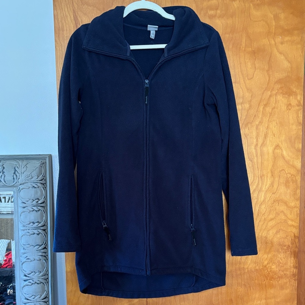 Bench Women's Navy Blue Full-Zip Fleece Jacket